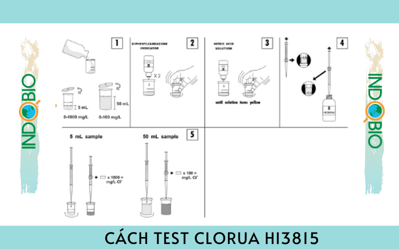 cách test clo trong nước với bộ test clorua HI3815 Hanna